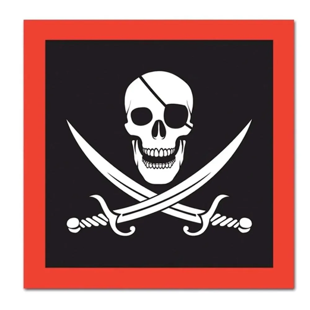 Pirate Skull Paper Napkins 16 Pck Party Scary Halloween Lunch Dinner Funny New